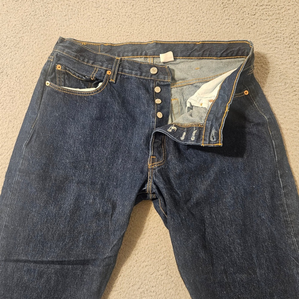 Vintage Levis 501 Dark Wash Straight Leg Button Fly Jeans USA 00501-0115ā 38x32